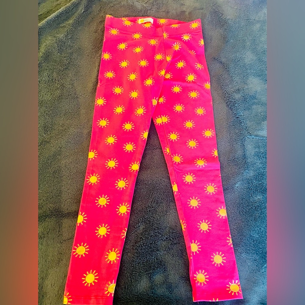 Mini Boden Pink Leggings with Yellow Sun Print